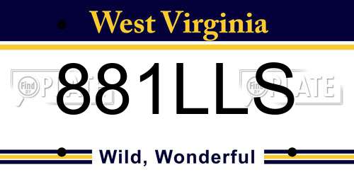881LLS West Virginia License Plate