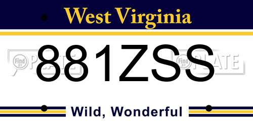 881ZSS West Virginia License Plate