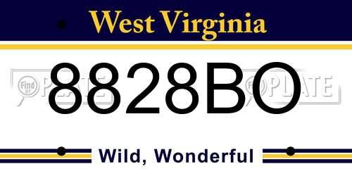 8828BO West Virginia License Plate