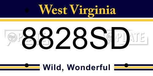 8828SD West Virginia License Plate
