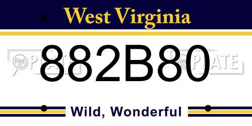 882B80 West Virginia License Plate