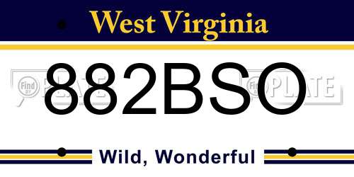 882BSO West Virginia License Plate