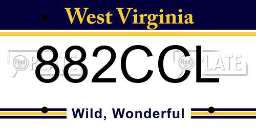 882CCL West Virginia License Plate