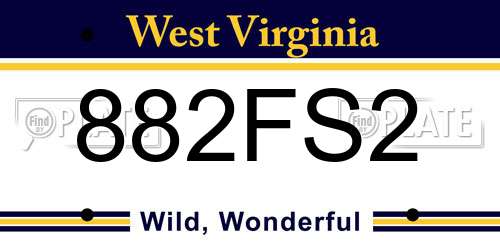 882FS2 West Virginia License Plate