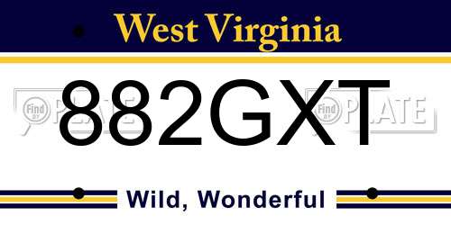 882GXT West Virginia License Plate
