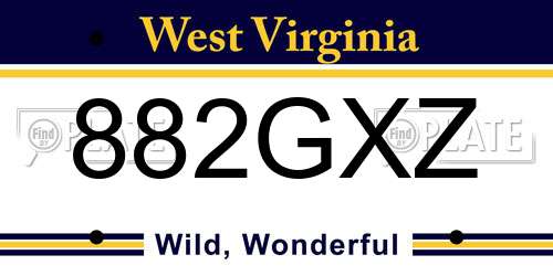 882GXZ West Virginia License Plate