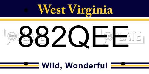 882QEE West Virginia License Plate
