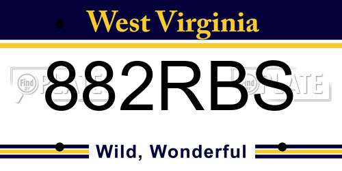 882RBS West Virginia License Plate
