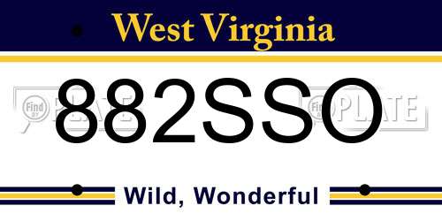 882SSO West Virginia License Plate
