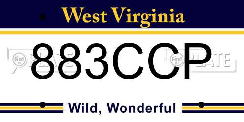 883CCP West Virginia License Plate