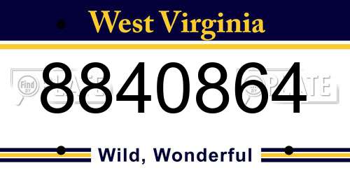 8840864 West Virginia License Plate