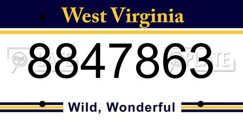 8847863 West Virginia License Plate