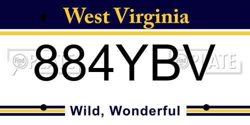 884YBV West Virginia License Plate