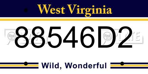 88546D2 West Virginia License Plate