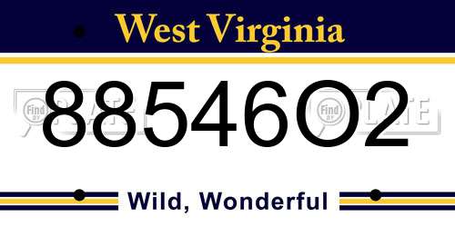 88546O2 West Virginia License Plate