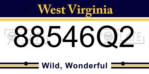 88546Q2 West Virginia License Plate