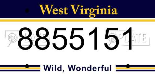 8855151 West Virginia License Plate