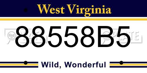 88558B5 West Virginia License Plate