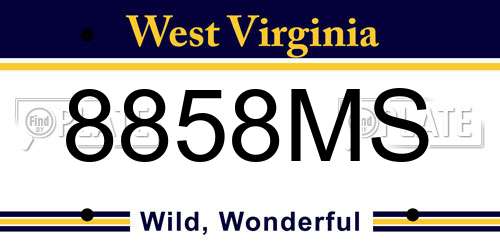 8858MS West Virginia License Plate