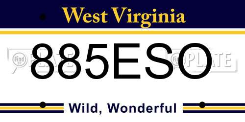 885ESO West Virginia License Plate
