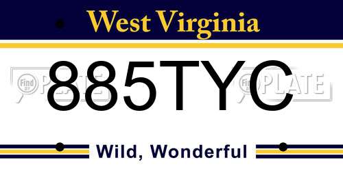 885TYC West Virginia License Plate