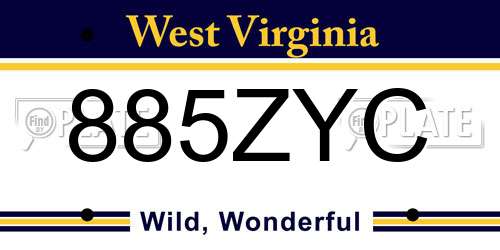 885ZYC West Virginia License Plate