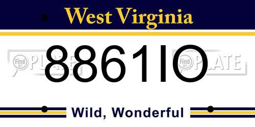 8861IO West Virginia License Plate