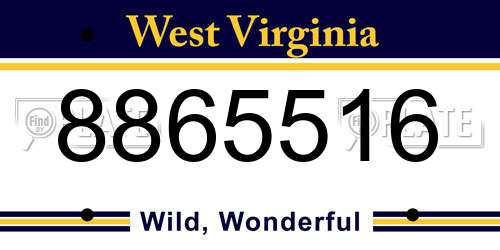 8865516 West Virginia License Plate