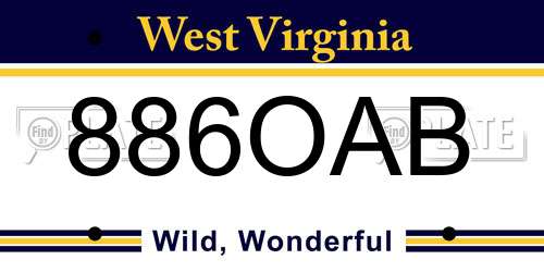 886OAB West Virginia License Plate