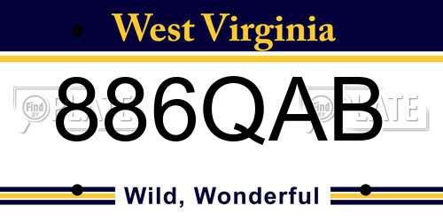 886QAB West Virginia License Plate