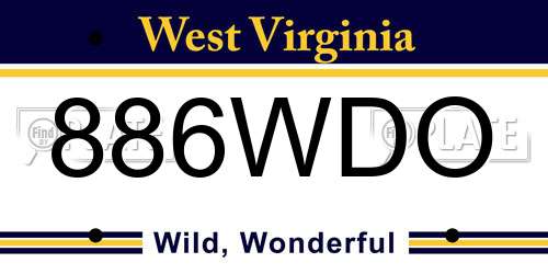 886WDO West Virginia License Plate