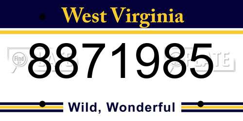 8871985 West Virginia License Plate