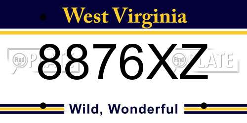 8876XZ West Virginia License Plate
