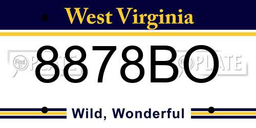 8878BO West Virginia License Plate
