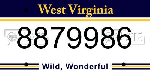 8879986 West Virginia License Plate