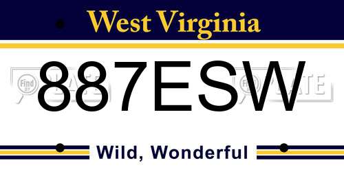 887ESW West Virginia License Plate
