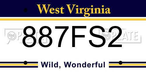 887FS2 West Virginia License Plate