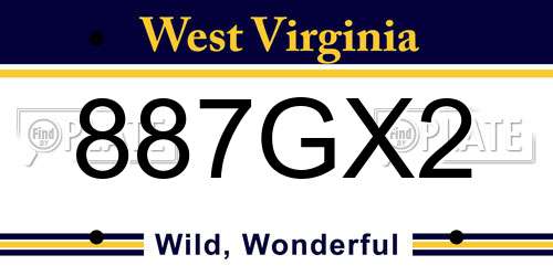 887GX2 West Virginia License Plate