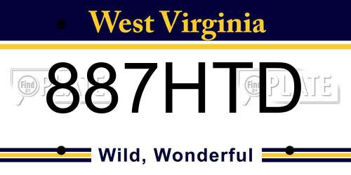 887HTD West Virginia License Plate