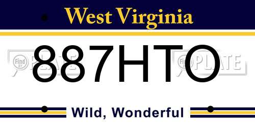 887HTO West Virginia License Plate