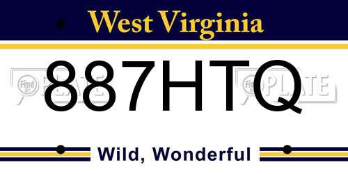 887HTQ West Virginia License Plate