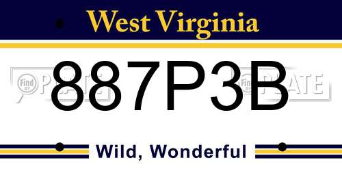 887P3B West Virginia License Plate