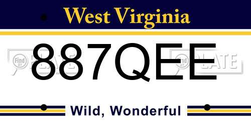 887QEE West Virginia License Plate