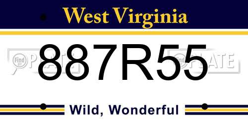 887R55 West Virginia License Plate