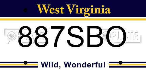 887SBO West Virginia License Plate