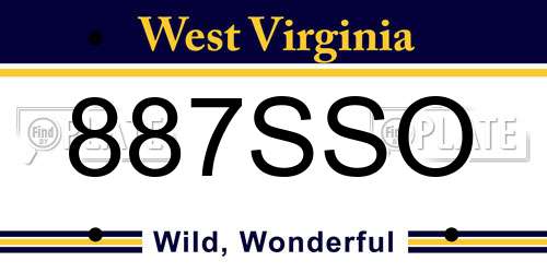 887SSO West Virginia License Plate