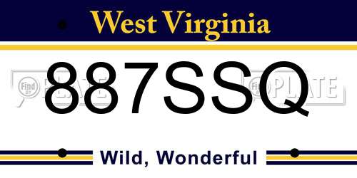 887SSQ West Virginia License Plate