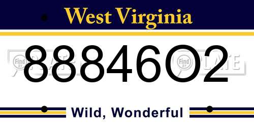88846O2 West Virginia License Plate