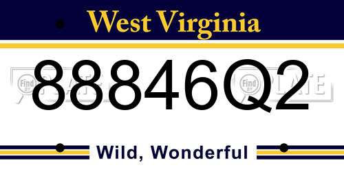 88846Q2 West Virginia License Plate
