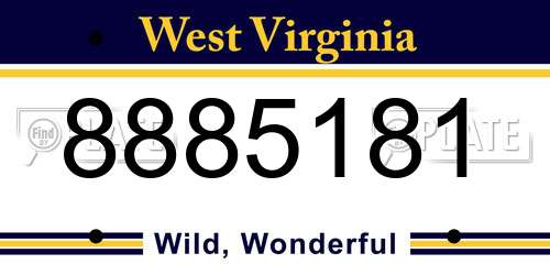 8885181 West Virginia License Plate